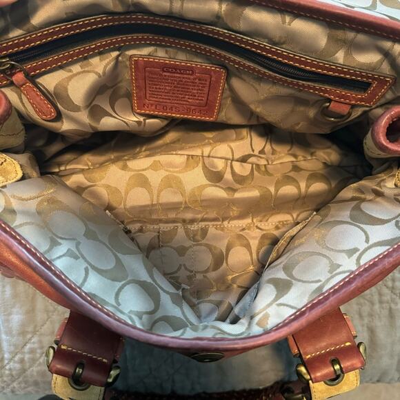 Rare Vintage Limited Edition Coach Burgundy Studded Expandable Soho Satchel 9642 - Picture 14 of 14